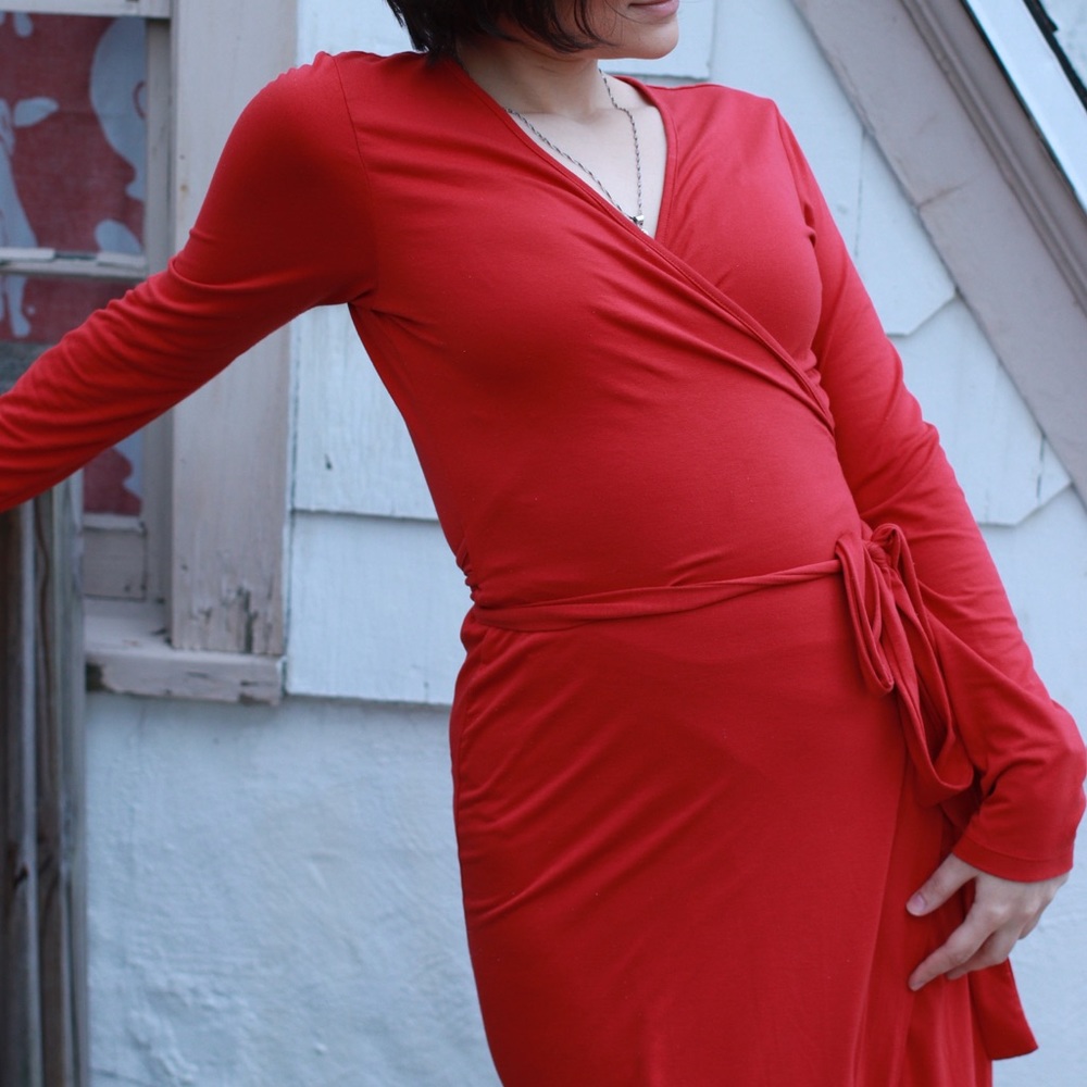 Uniqlo IDLF red wrap dress